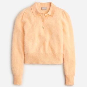 J.Crew Luxe 100% Brushed Cashmere Sweater Polo in Heather Pale Corn Pastel